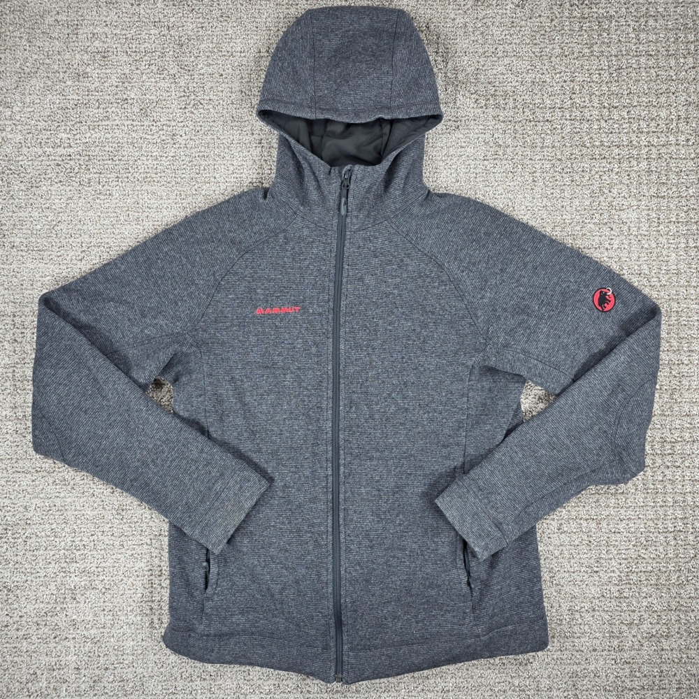 Mammut Chamuera ML Hooded Jacket Mens XL Gray Full Zip Fleece